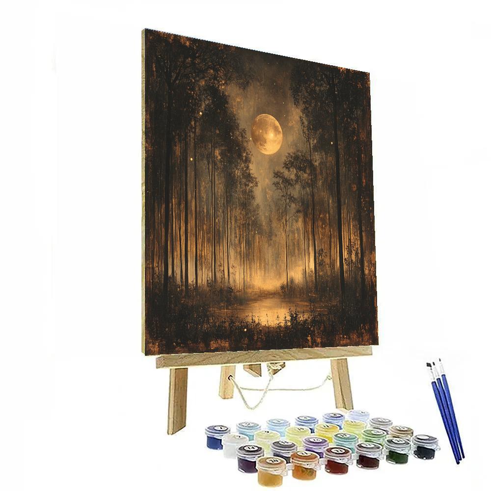 Ralph Albert Blakelock Inspired Forest Nocturne paint by numbers