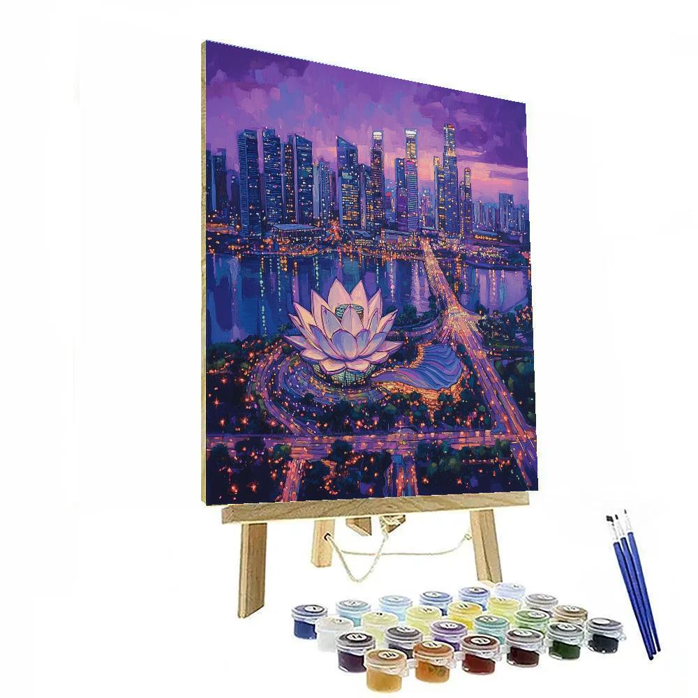 Aerial View Of Marina Bay District Singapore Painting by numbers kit