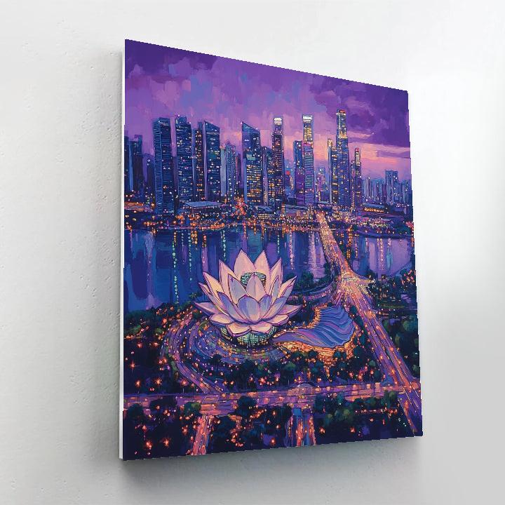 Aerial View Of Marina Bay District Singapore Painting by numbers kit