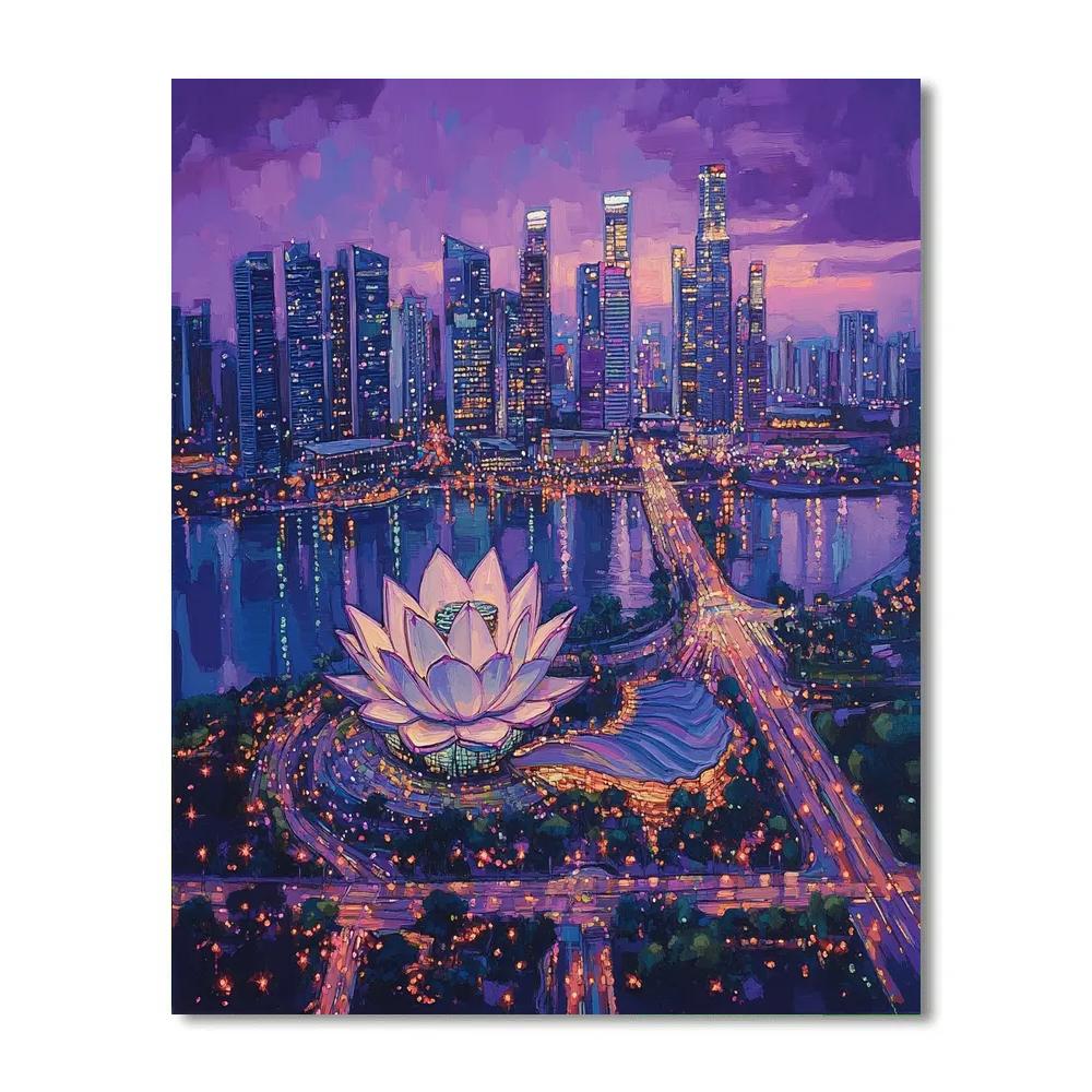 Aerial View Of Marina Bay District Singapore Painting by numbers kit