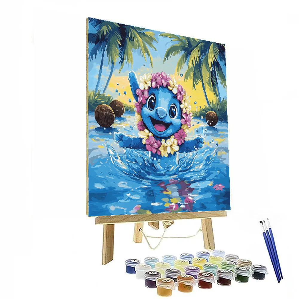 Stitch Tropical Mischief Disney Number painting
