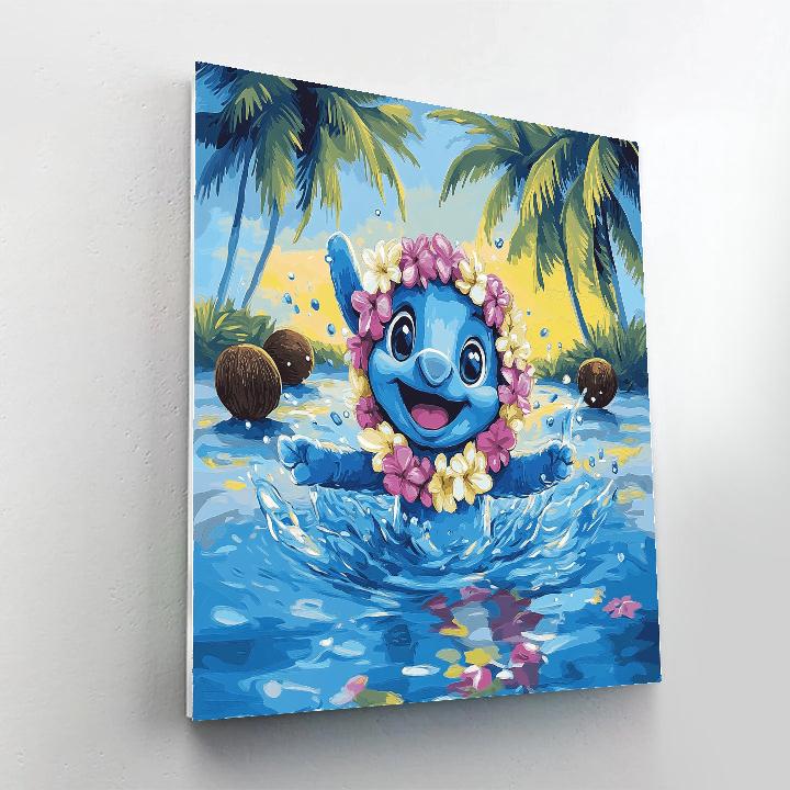 Stitch Tropical Mischief Disney Number painting