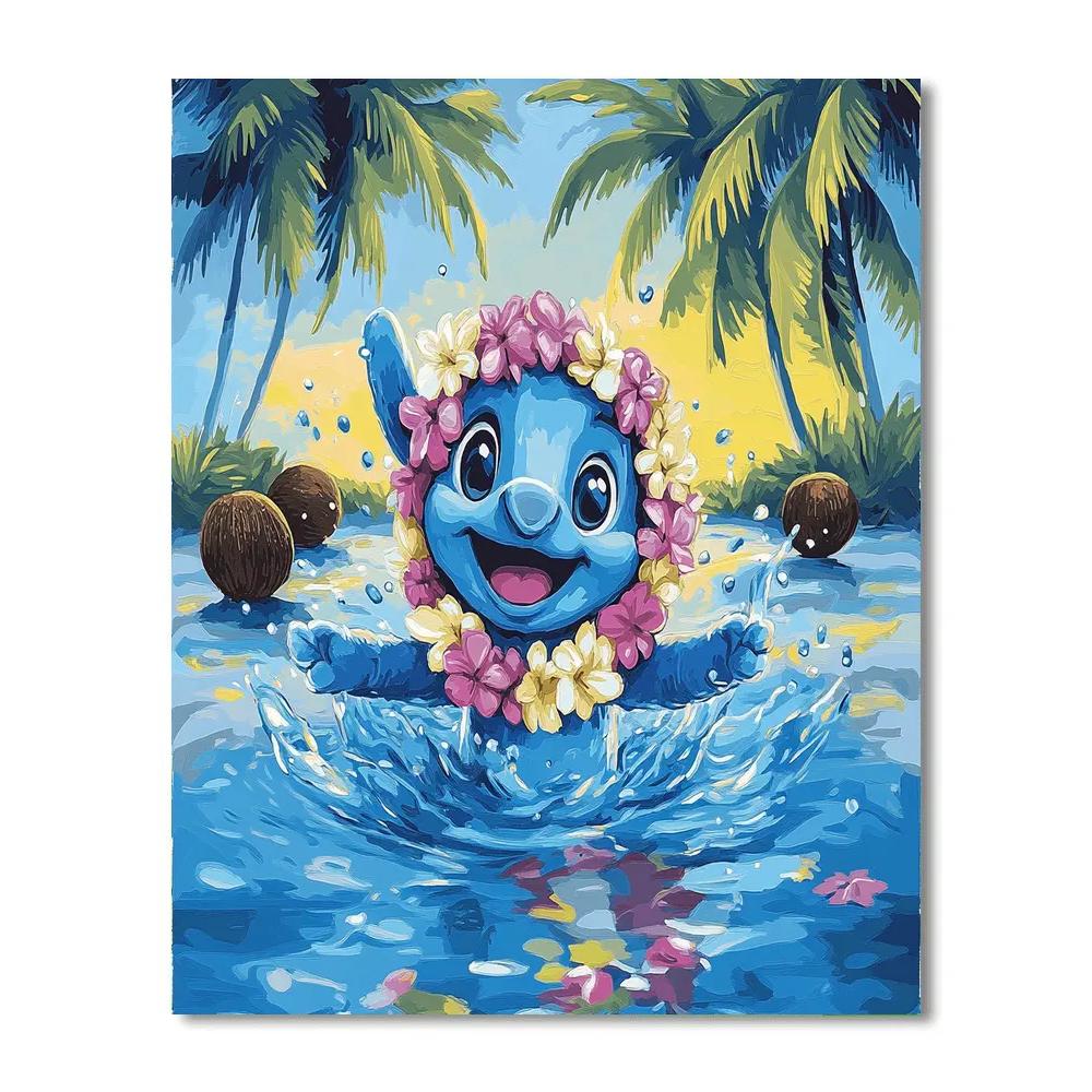Stitch Tropical Mischief Disney Number painting