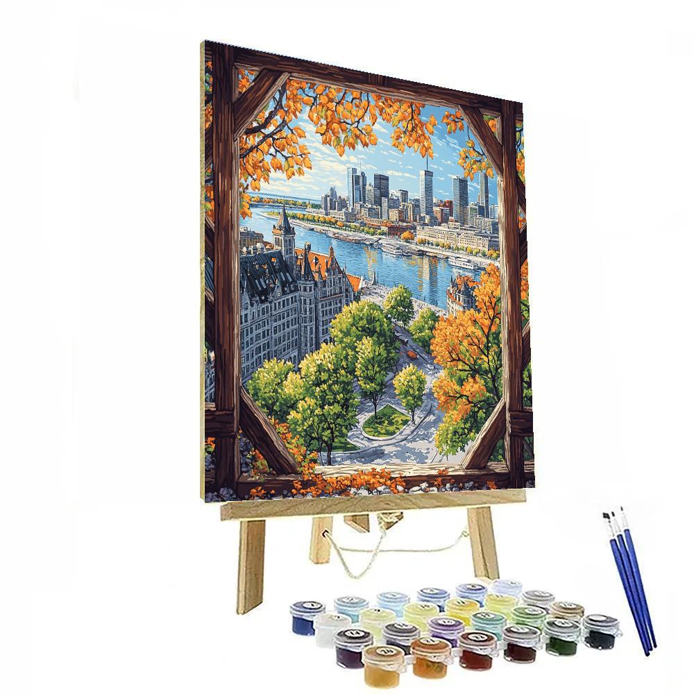 Montreal Skyline From La Grande Roue De Montreal Montreal Canada DIY paint by numbers