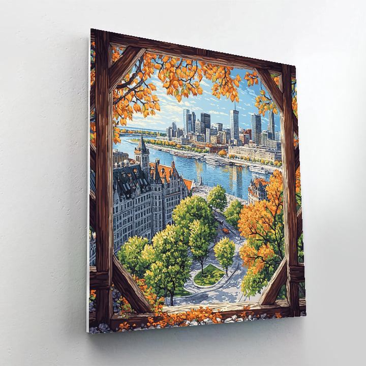 Montreal Skyline From La Grande Roue De Montreal Montreal Canada DIY paint by numbers