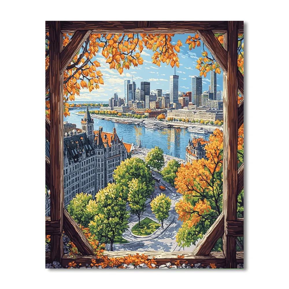 Montreal Skyline From La Grande Roue De Montreal Montreal Canada DIY paint by numbers