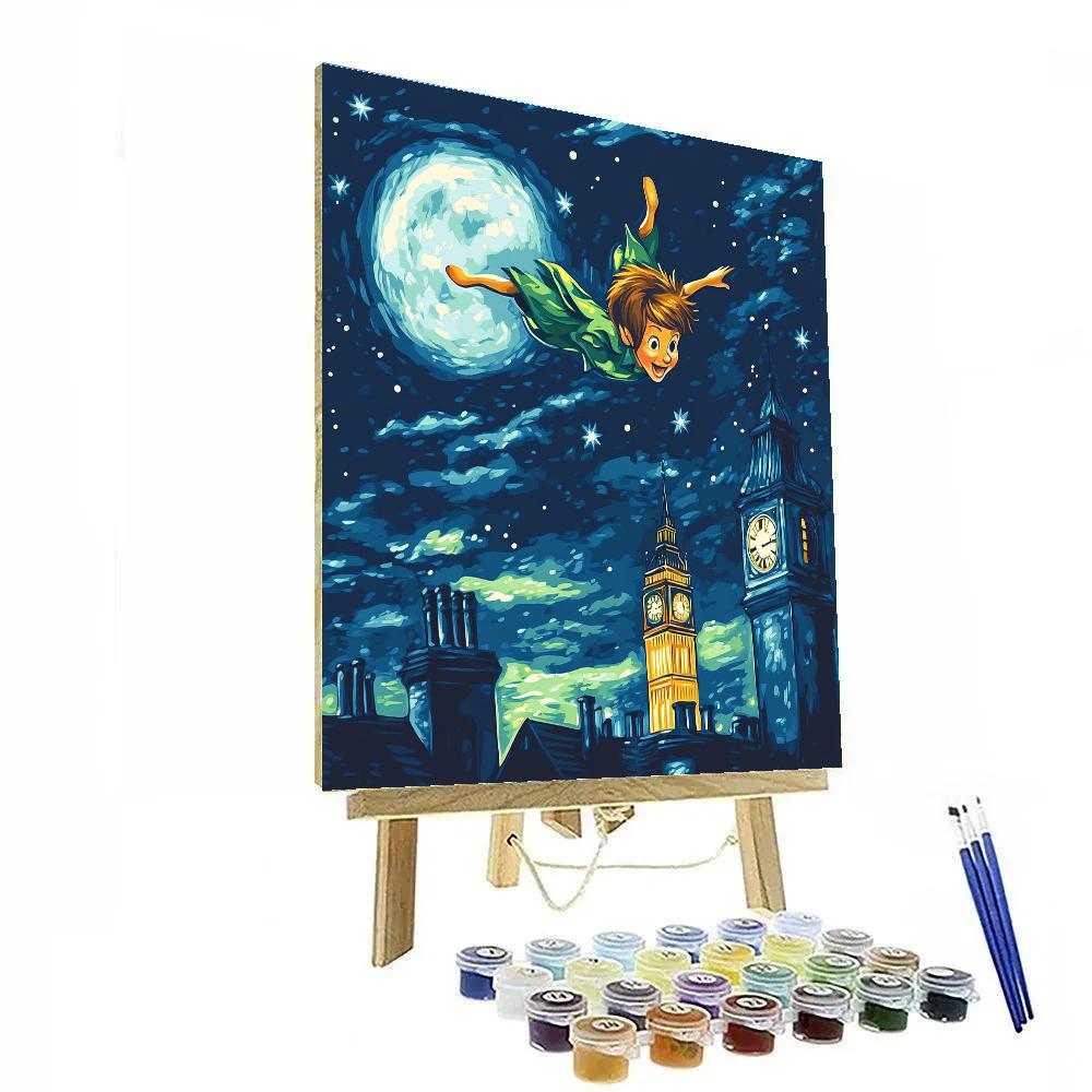 Peter Pan London Rooftop Flight Disney paint by number