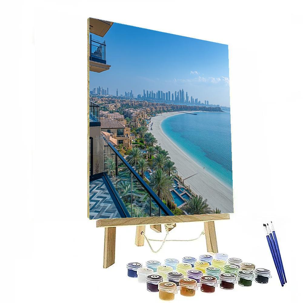 Downtown Dubai From The View At The Palm Dubai United Arab Emirates paint by color