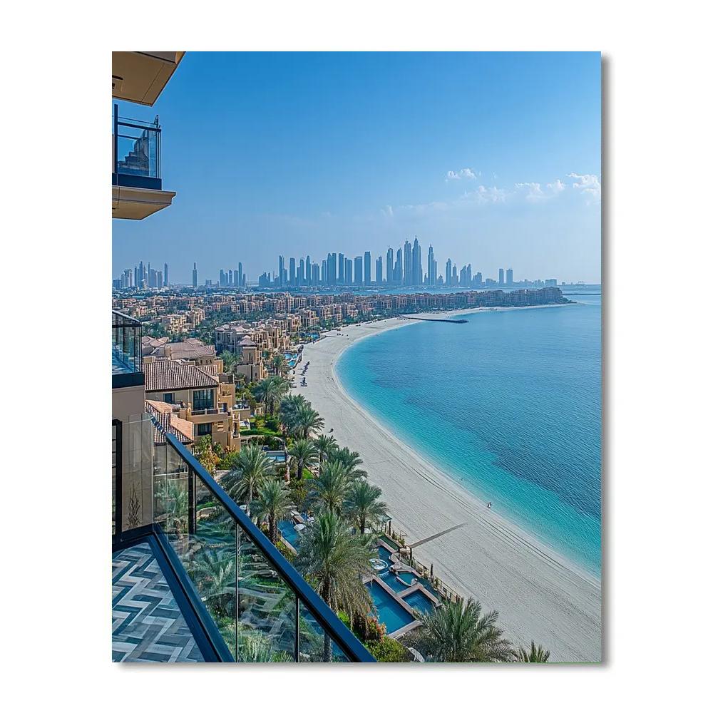 Downtown Dubai From The View At The Palm Dubai United Arab Emirates paint by color