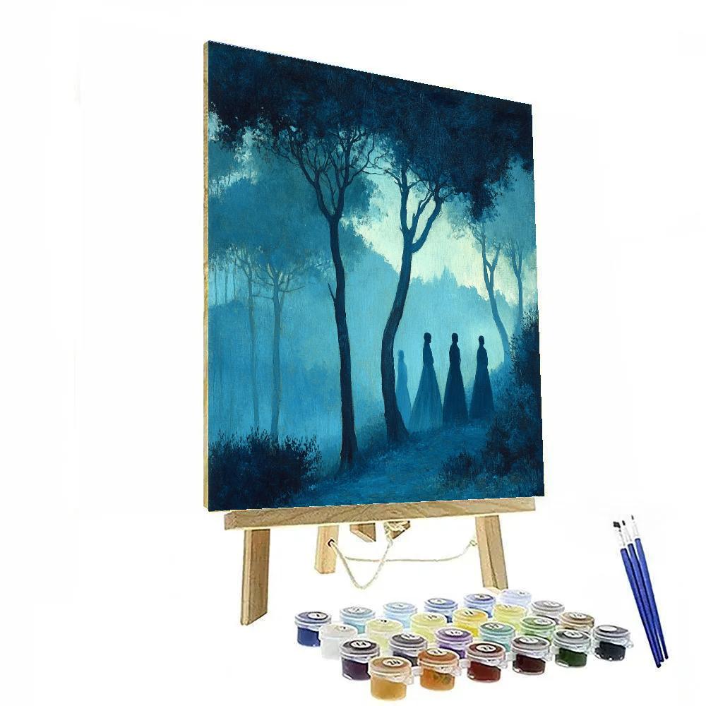 Thomas Wilmer Dewing Inspired Evening Garden Paint by numbers kits