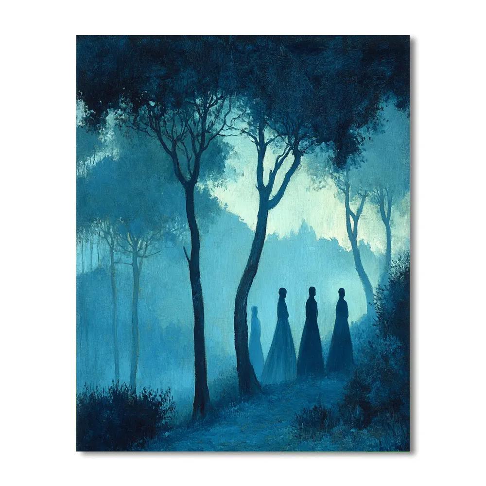 Thomas Wilmer Dewing Inspired Evening Garden Paint by numbers kits