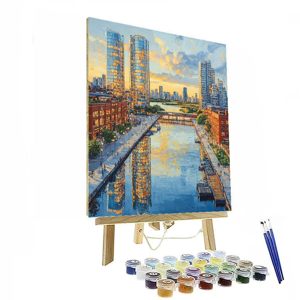 Buenos Aires Skyline And Reserva Ecologica From Puerto Madero Buenos Aires Argentina Paint by numbers art