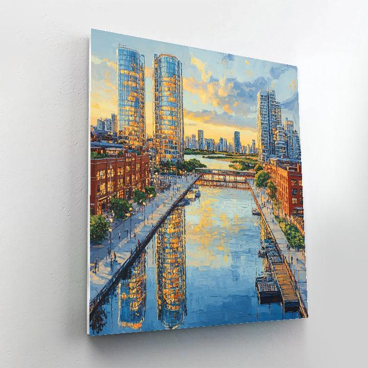 Buenos Aires Skyline And Reserva Ecologica From Puerto Madero Buenos Aires Argentina Paint by numbers art