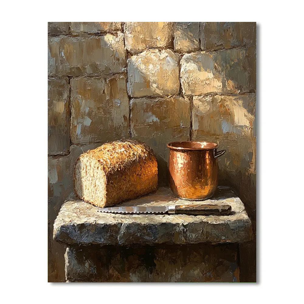 Jean Baptiste Simeon Chardin Inspired Bread And Copper Pot Paint by numbers kits