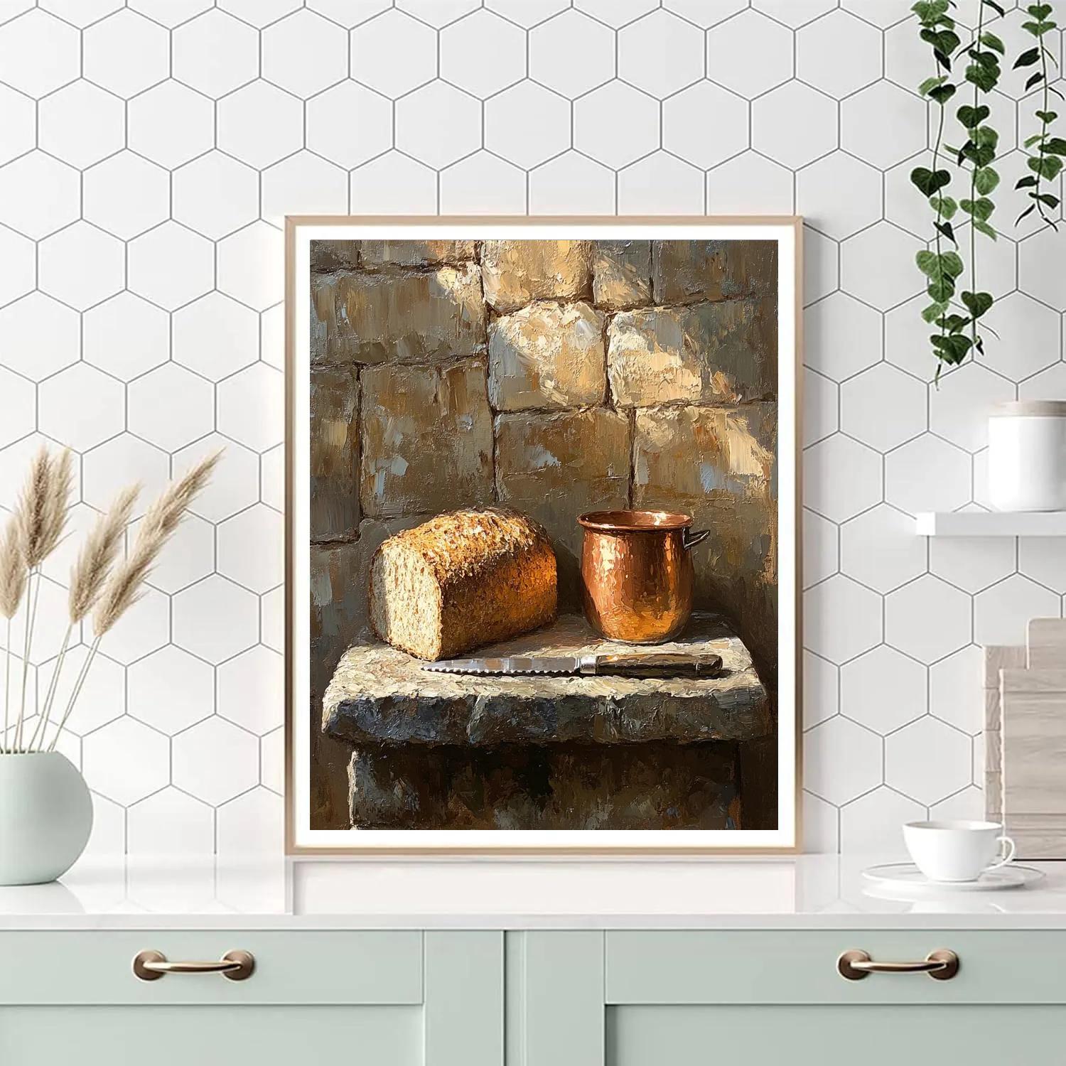 Jean Baptiste Simeon Chardin Inspired Bread And Copper Pot Paint by numbers kits