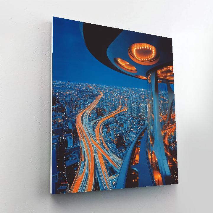 Osaka Night Lights From Umeda Sky Building Floating Garden Osaka Japan DIY paint by numbers