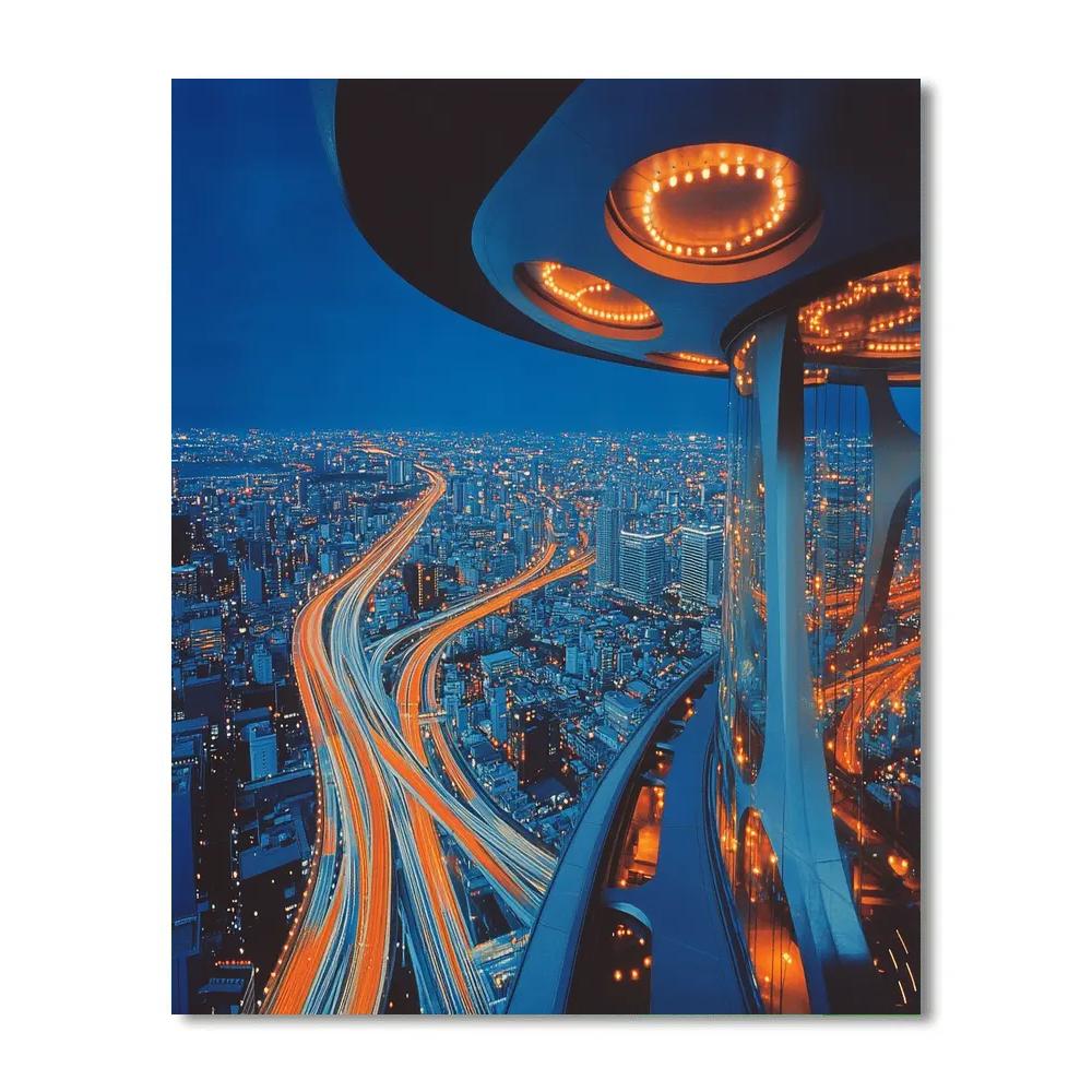 Osaka Night Lights From Umeda Sky Building Floating Garden Osaka Japan DIY paint by numbers