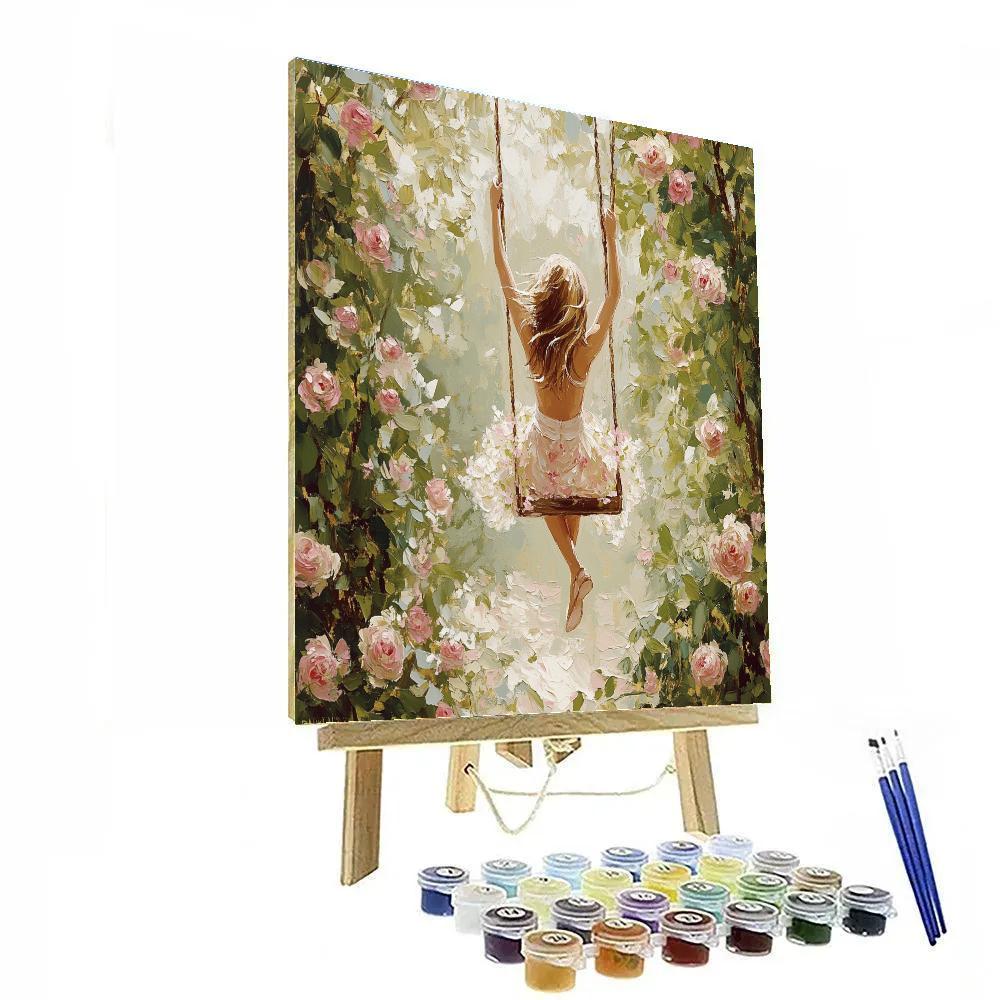 Jean Honore Fragonard Inspired Swinging Roses Number painting