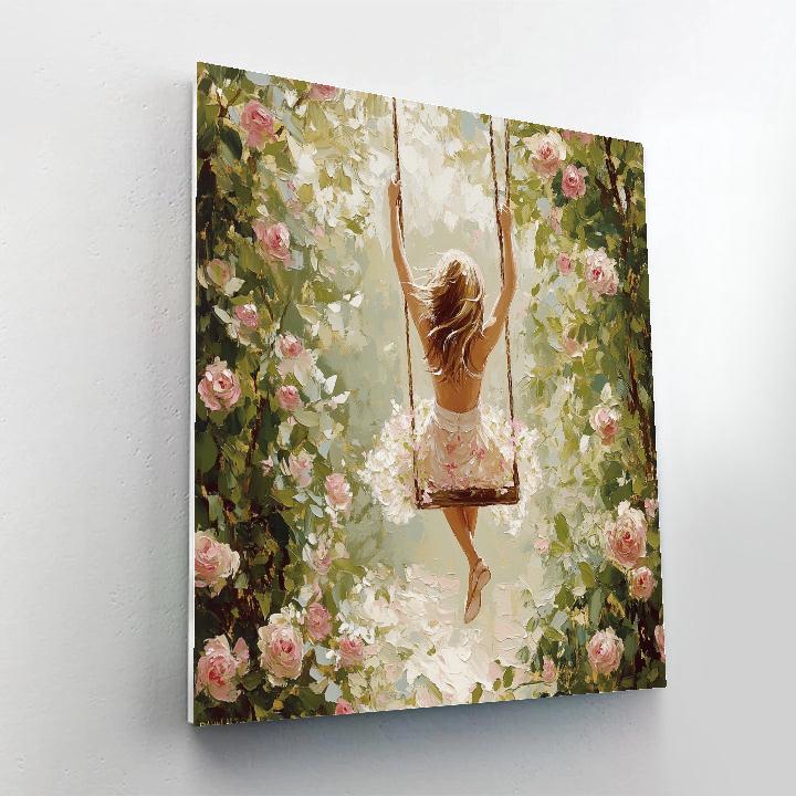 Jean Honore Fragonard Inspired Swinging Roses Number painting
