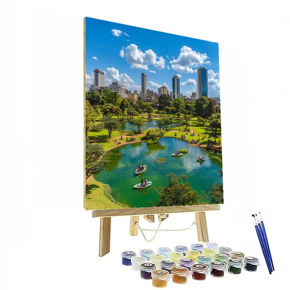 Nairobi Skyline From Uhuru Park Hill Nairobi Kenya Painting by numbers kit
