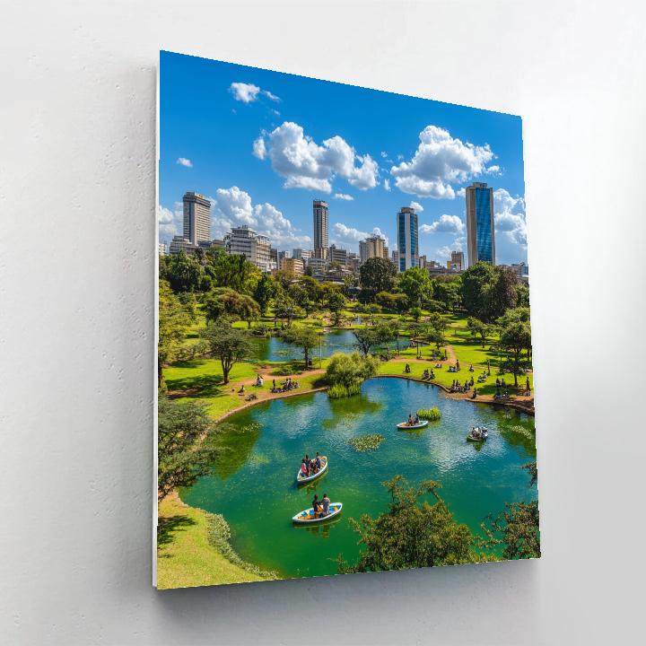 Nairobi Skyline From Uhuru Park Hill Nairobi Kenya Painting by numbers kit