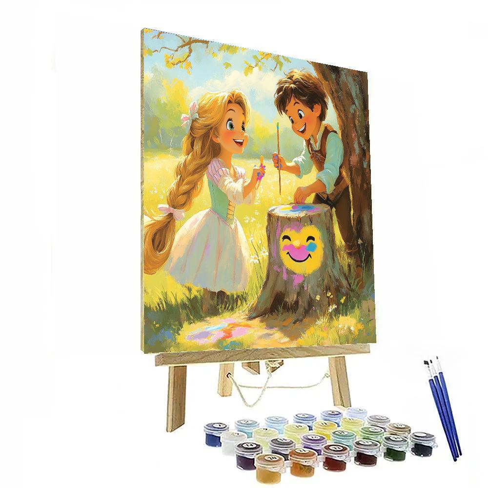 Rapunzel Pascal Brush Tree Disney Number painting
