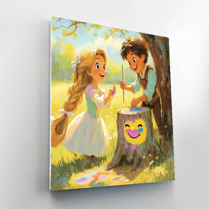 Rapunzel Pascal Brush Tree Disney Number painting