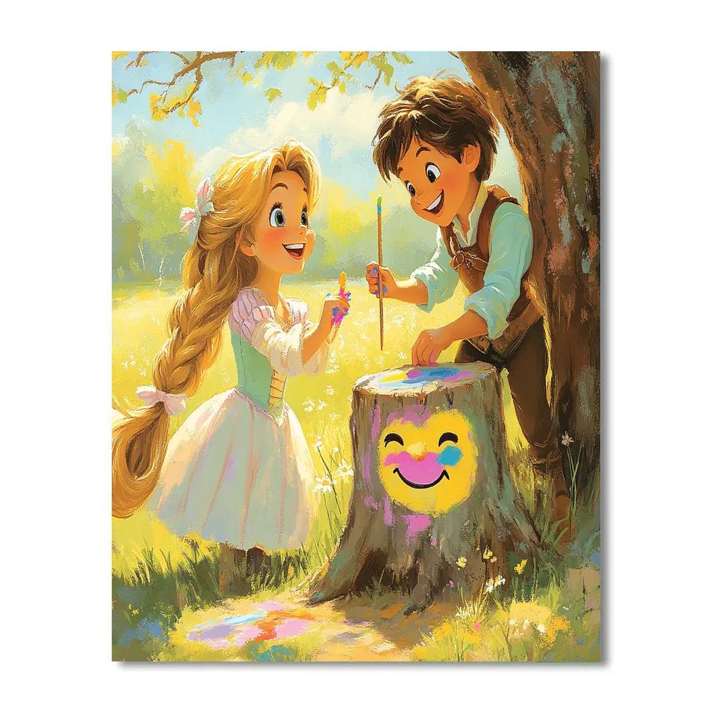 Rapunzel Pascal Brush Tree Disney Number painting