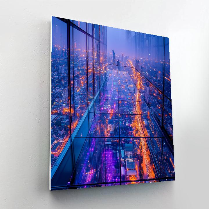 Bangkok Skyline From Mahanakhon Skywalk Bangkok Thailand Paint by numbers art