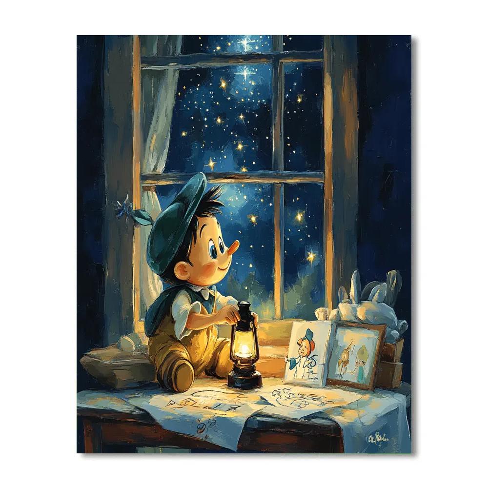 Pinocchio Jiminy Quiet Advice Disney Number painting