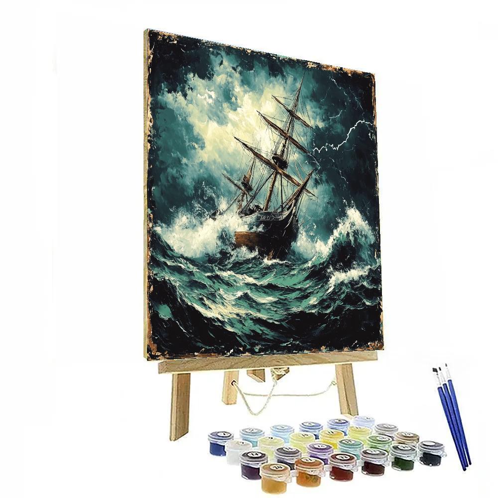 Theodore Gericault Inspired Storm Tossed Ship Painting by numbers kit