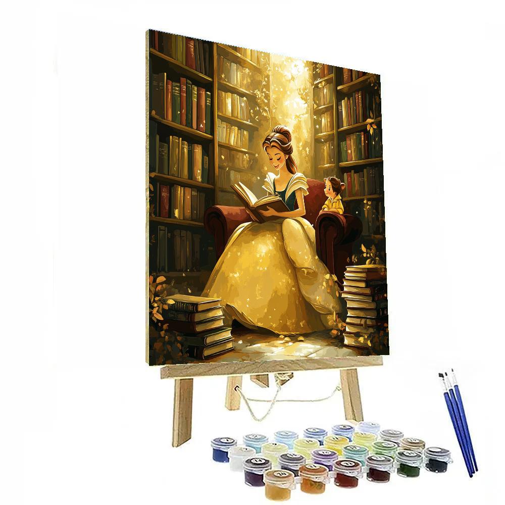 Belle & Chip Library Whimsy Disney Number painting