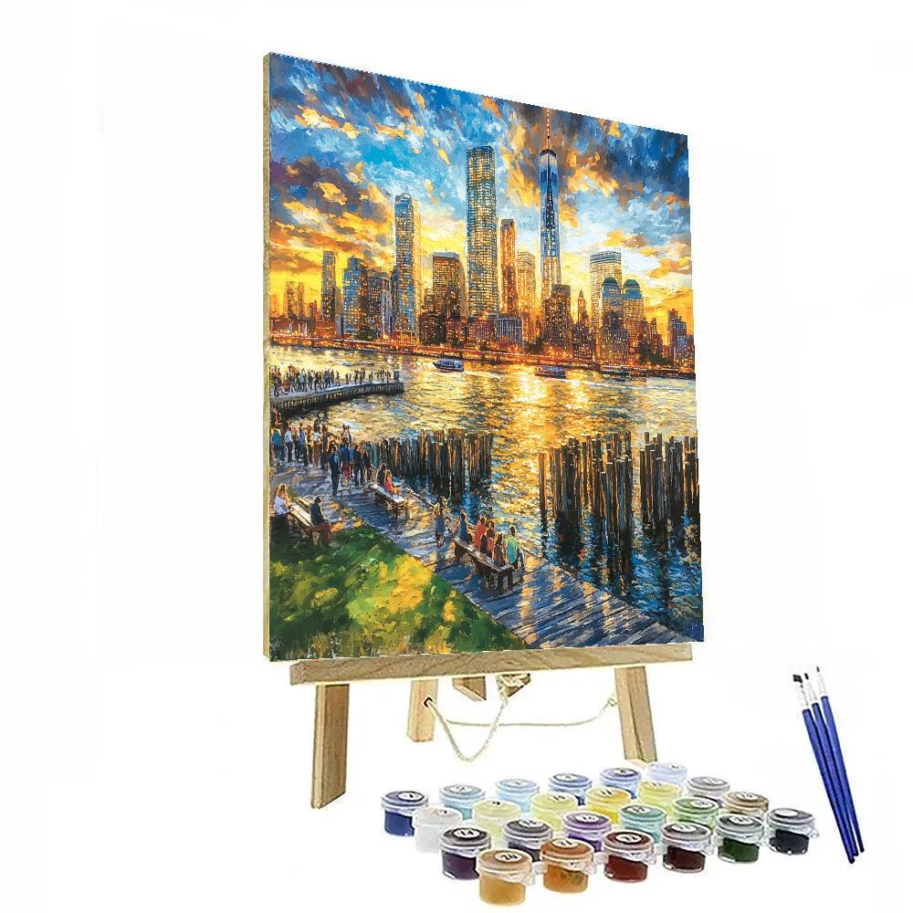 Downtown Manhattan Skyline From Brooklyn Bridge Park New York United States Paint by numbers kits