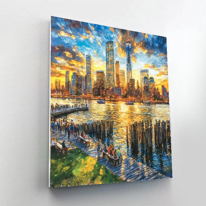 Downtown Manhattan Skyline From Brooklyn Bridge Park New York United States Paint by numbers kits