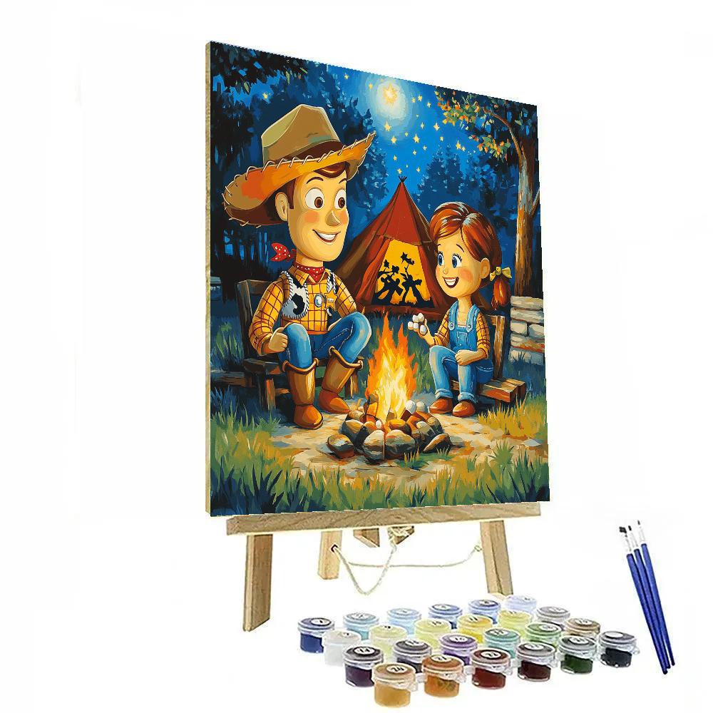 Woody & Jessie Campfire Stories Disney paint by color