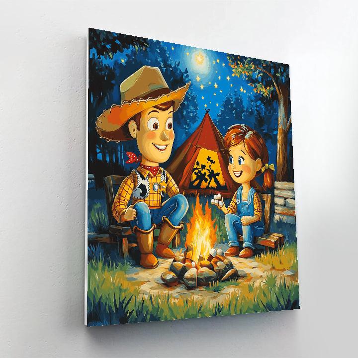 Woody & Jessie Campfire Stories Disney paint by color