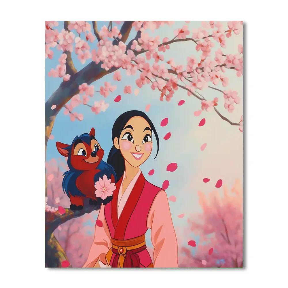 Mulan & Mushu Courage Moment Disney paint by color
