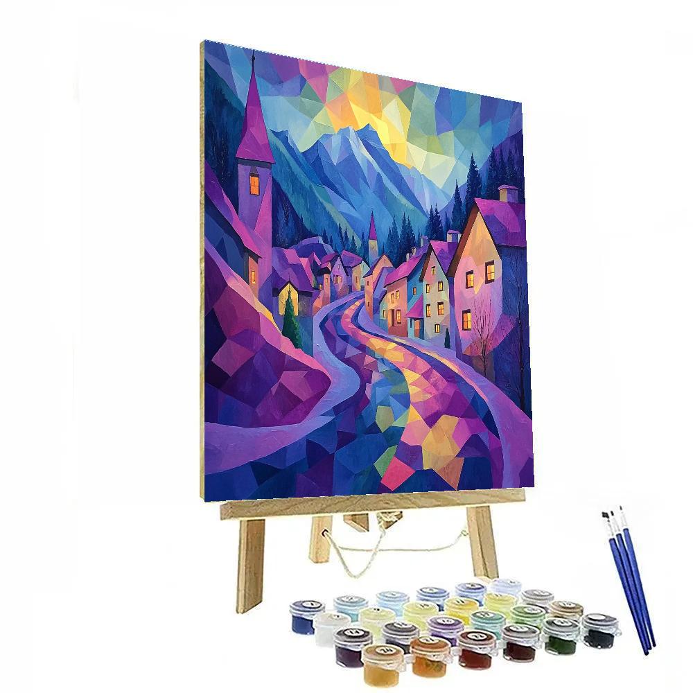 Ernst Ludwig Kirchner Inspired Mountain Street At Night Number painting