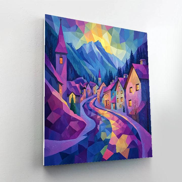 Ernst Ludwig Kirchner Inspired Mountain Street At Night Number painting