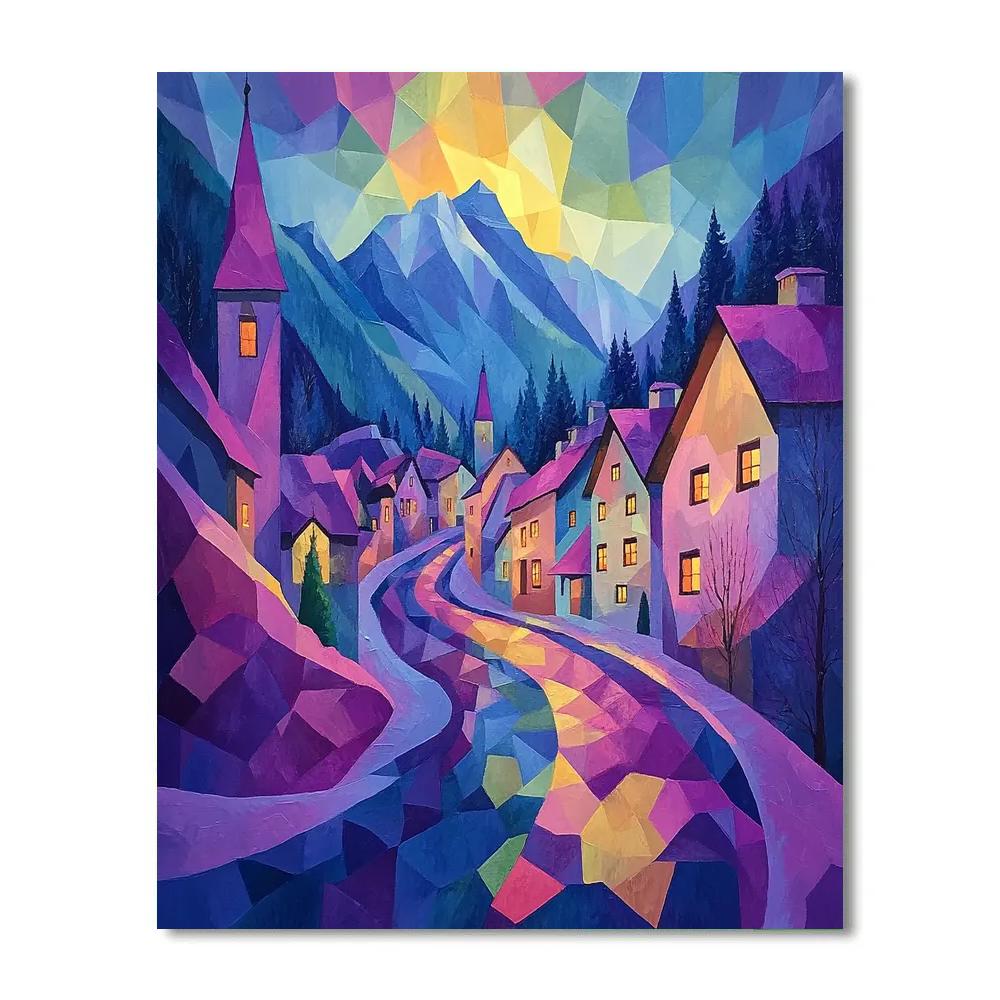 Ernst Ludwig Kirchner Inspired Mountain Street At Night Number painting