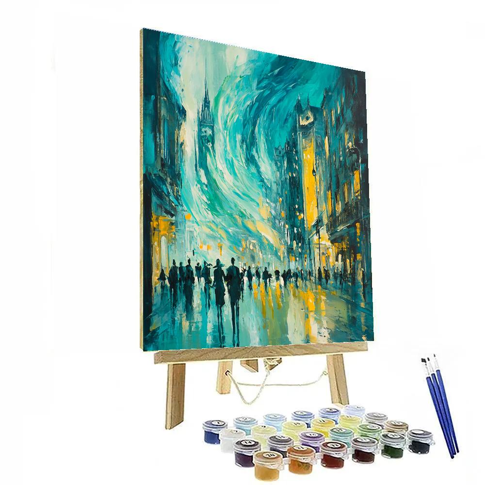 Oskar Kokoschka Inspired Stormy City Painting by numbers kit