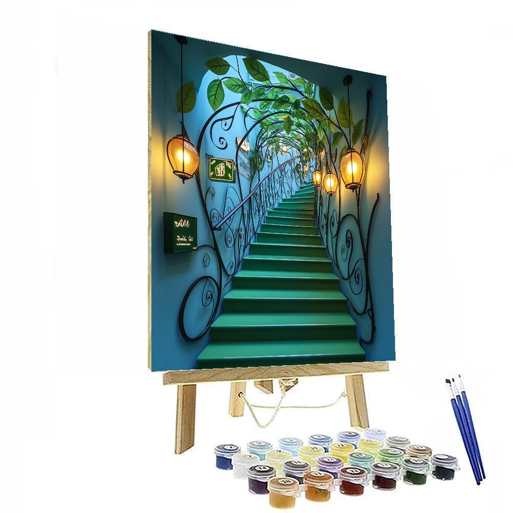 Hector Guimard Inspired Art Nouveau Entrance paint by number