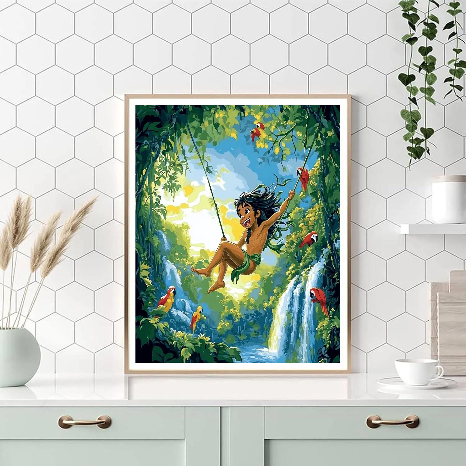 Tarzan Jungle Vine Swing Disney Painting by numbers kit