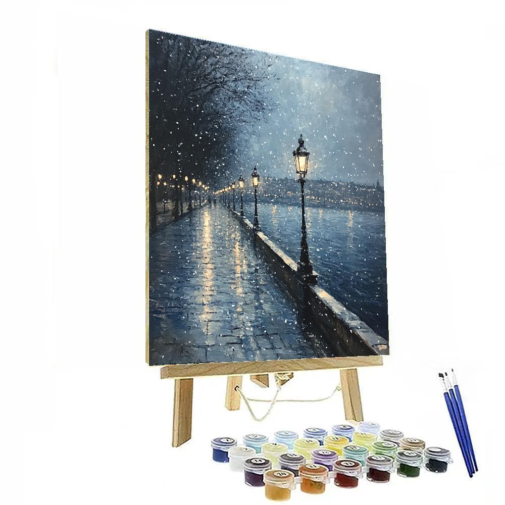 Whistler Inspired Snow Nocturne Number painting