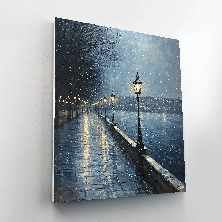 Whistler Inspired Snow Nocturne Number painting