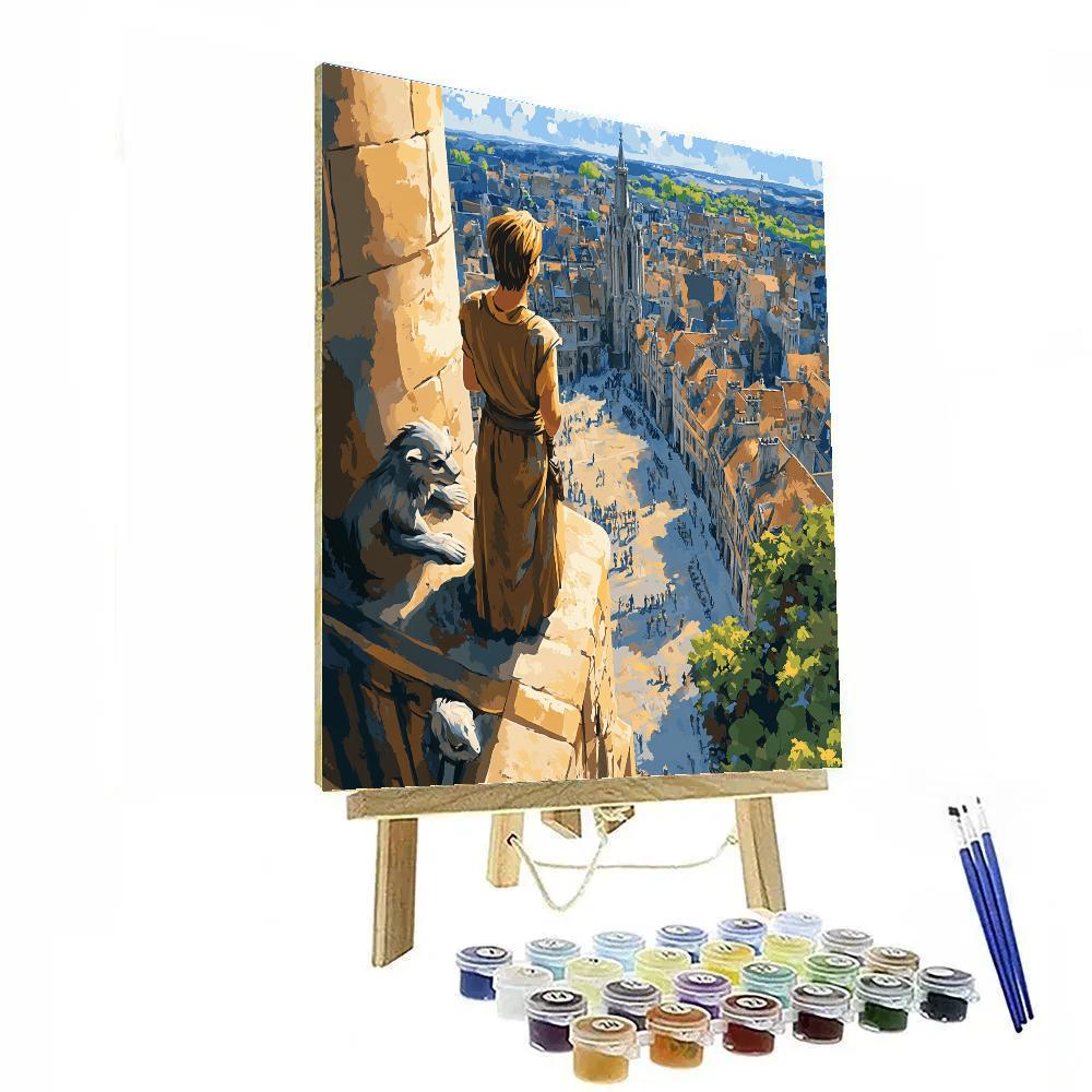 Quasimodo Bell Tower View Disney paint by number