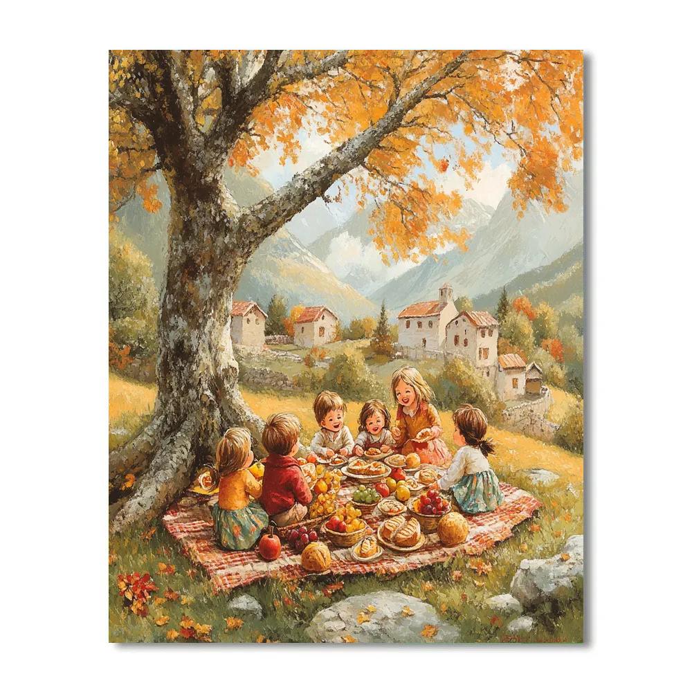 Pacha Family Picnic Disney paint by number