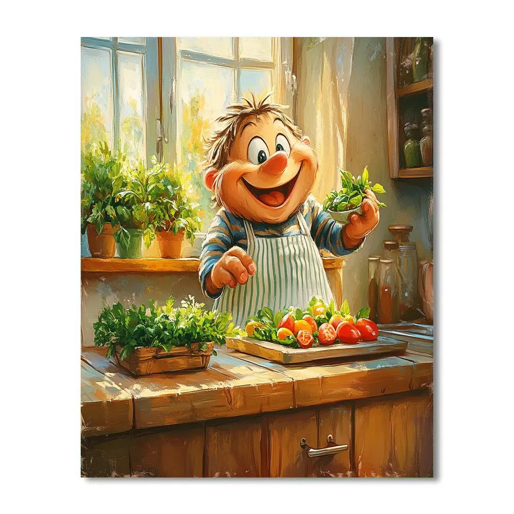 Kronk Kitchen Helper Disney paint by numbers