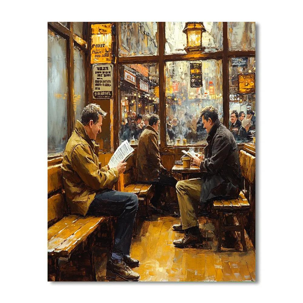 Hogarth Inspired Morning Coffee House Painting by numbers kit