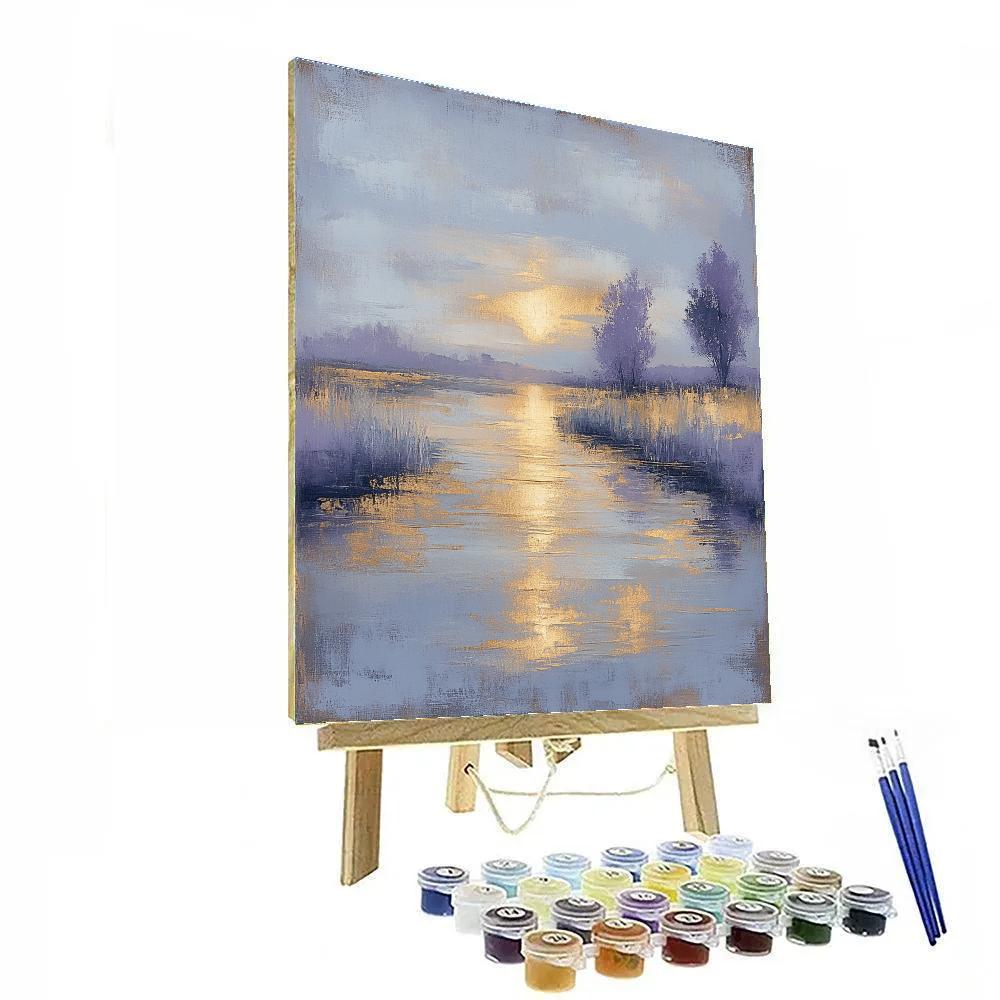 Claude Monet Inspired Misty River Sunrise paint by numbers